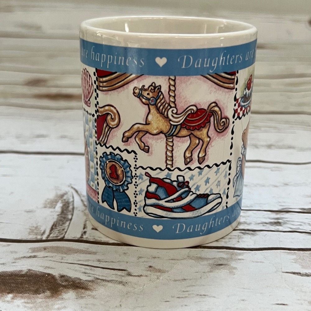 Avon Coffee Mug‎ Multicolor Daughters Are Happiness Hidden Cat Surprise 8oz